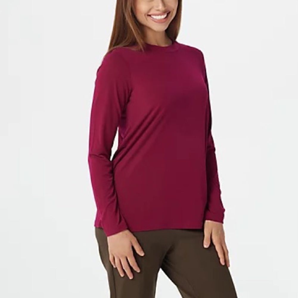 Susan Graver Modern Essentials Liquid Knit Long-Sleeve Top